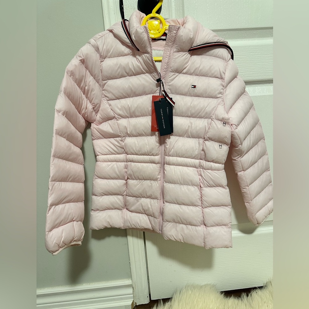 Tommy Hilfiger Light Pink Quilted Jacket- Water resistant
